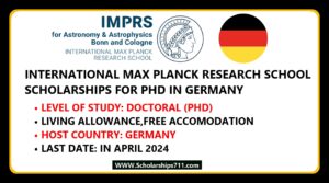 International Max Planck Research School PhD Scholarship 2024