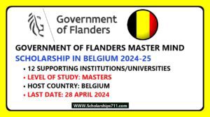 Government of Flanders Master Mind Scholarships 2024