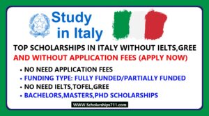 Without Application fees Scholarships for International Students in…