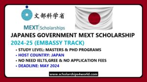 MEXT Undergraduate Scholarship 2025 (Embassy Applications)