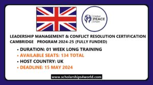 Leadership Management & Conflict Resolution Certification, Cambridge 2024