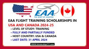 EAA Flight Training Scholarships 2024 (USA, Canada)