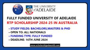 Fully Funded University of Adelaide RTP Scholarship in…