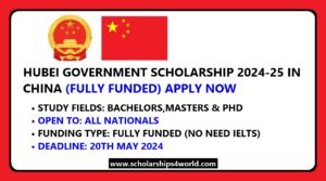 Hubei Government Scholarship in China 2024-25