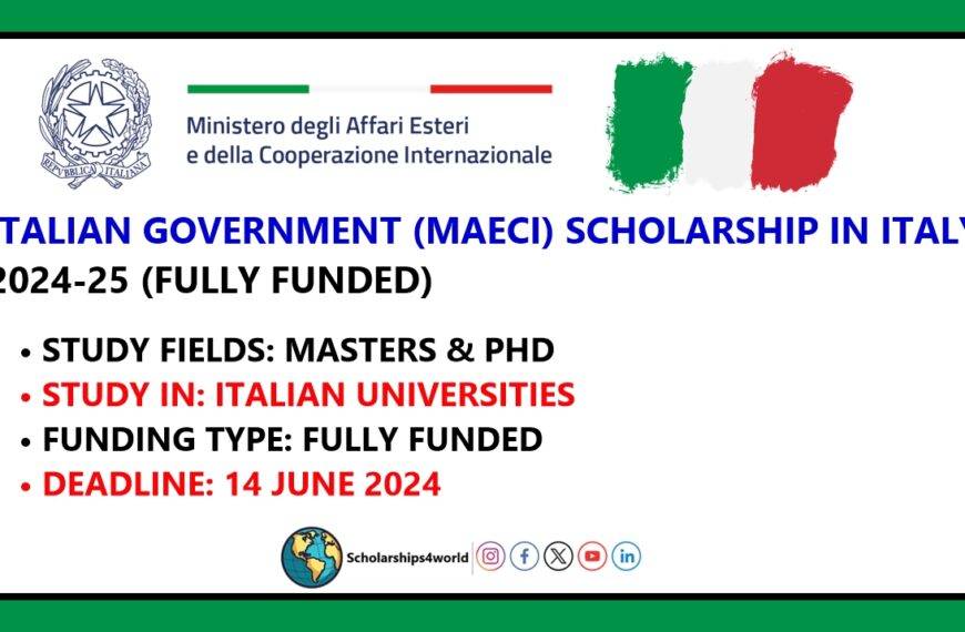 Government of Italy Scholarships 2024-25 in…