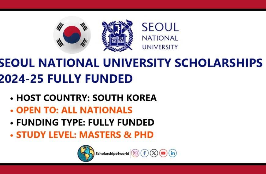 Fully Funded Seoul National University Scholarships in South…