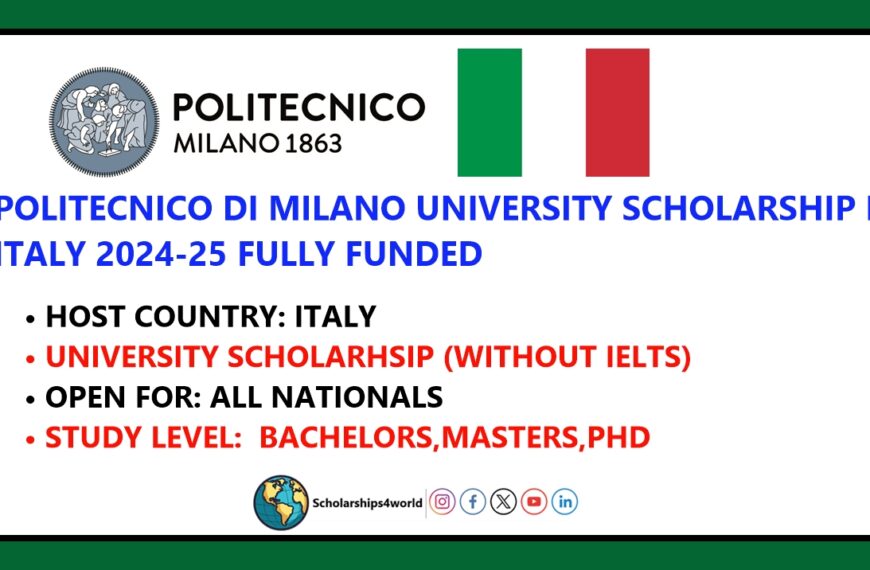 Politecnico Di Milano Scholarships in Italy 24-25 Fully…