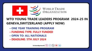 WTO Young Trade Leaders Program 2024 (One Year…