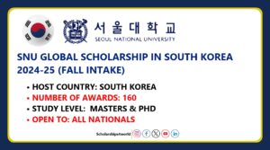 SNU Global Scholarship (GS) For Fall 2024 Intake