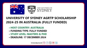 University of Sydney AGRTP Scholarship 2025, Australia (Fully…