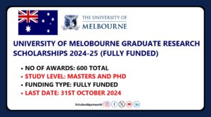 University of Melbourne Graduate Research Scholarship 2025