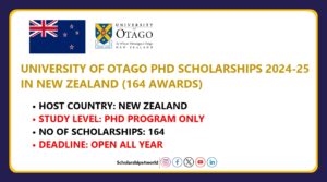 University of Otago PhD Scholarships 2024-2025 | Study…