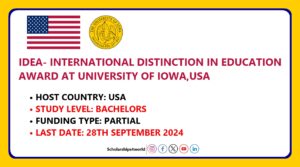 International Distinction in Education Award at University of Iowa in…